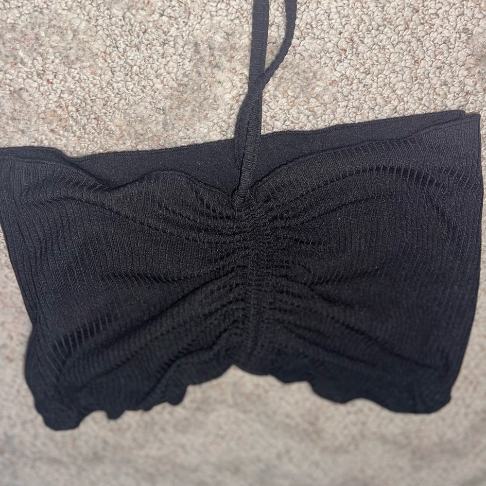 Scrunched crop top, tube top